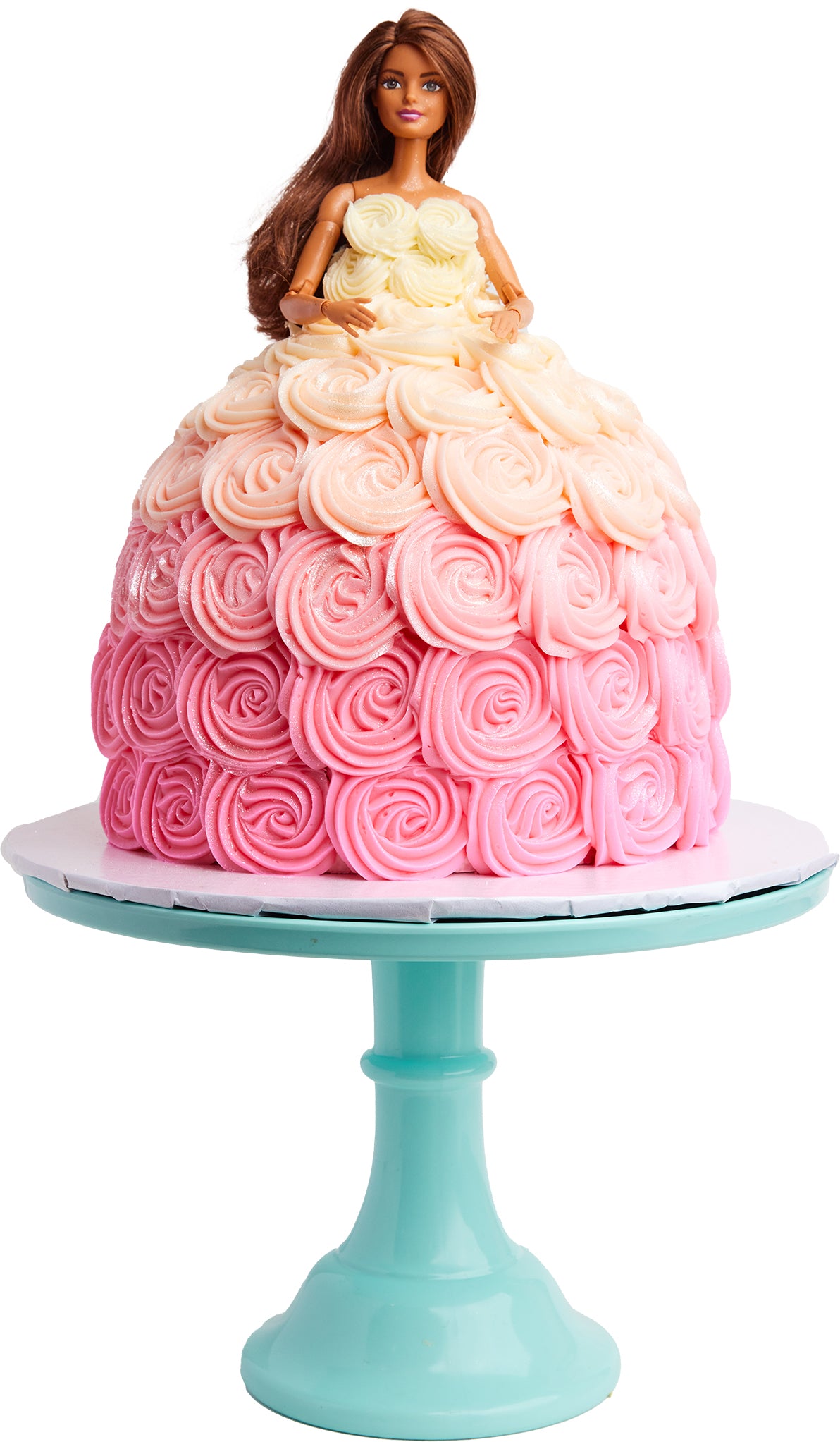 barbie birthday cake dress Doll Cake with "Multi-Color Country Rose" Dress
