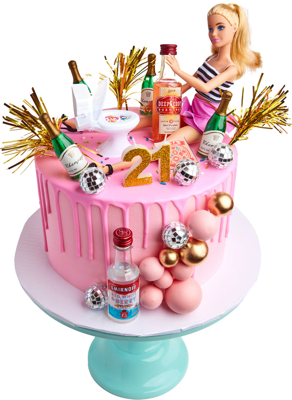 Drunk Barbie Drip Cake