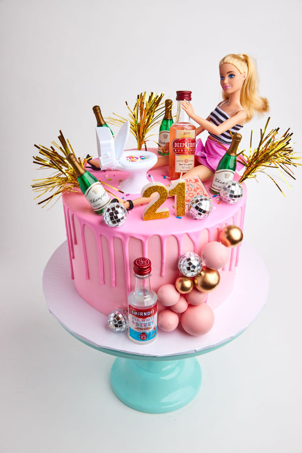 Drunk Barbie Drip Cake