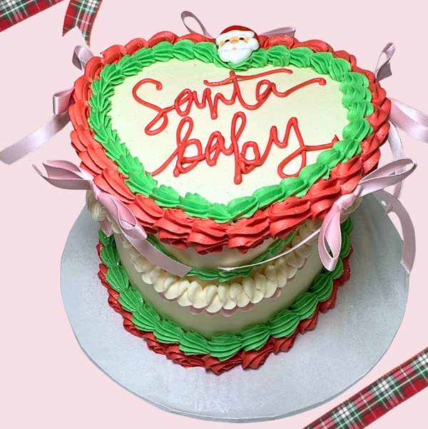 Santa Baby Fancy Heart Cake